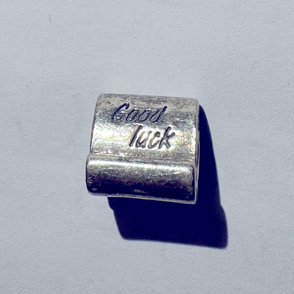 Pandora Retired Sterling Silver Good Luck Scroll Bead - 790514